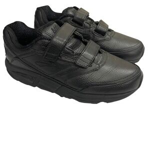 Brooks Addiction Walker V‎ Strap Womens 8 Black Leather Hook Loop Sneakers